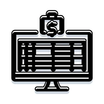 Financial management computing online banking services icon Illustrazione stock