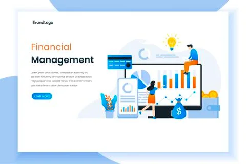 Financial management flat design concept Stock Illustration