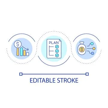 Financial management loop concept icon Stock Illustration
