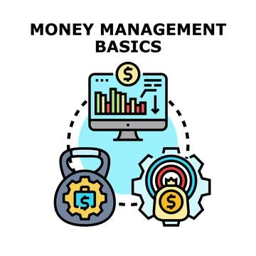 Financial management planning, analysis, and investment process Stock Illustration