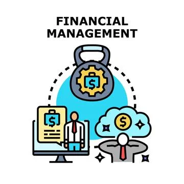 Financial management process with digital tools and wealth planning Stock Illustration