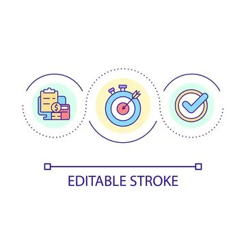 Financial management software loop concept icon Illustrazione stock