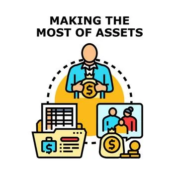Financial manager optimizing assets allocation and wealth planning Ilustración de archivo