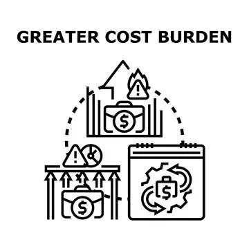 Financial managing increasing cost burden for business Stock Illustration