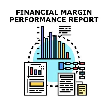 Financial margin performance report concept icon Stock Illustration