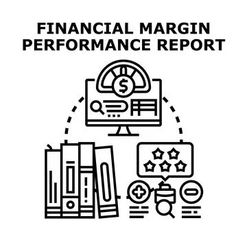 Financial margin performance report concept vector illustration Stock Illustration