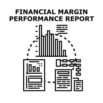 Financial margin performance report concept icon Stock Illustration