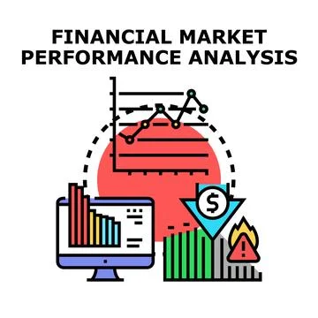Financial market analysis evaluating performance and risk Stock Illustration