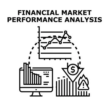 Financial market analysis evaluating performance and risk 库存插图