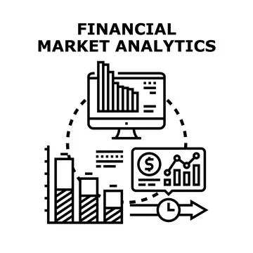 Financial market analytics process vector concept Stock Illustration