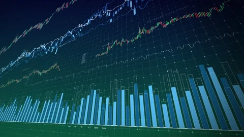 Financial market data chart background Stock Footage 331065630