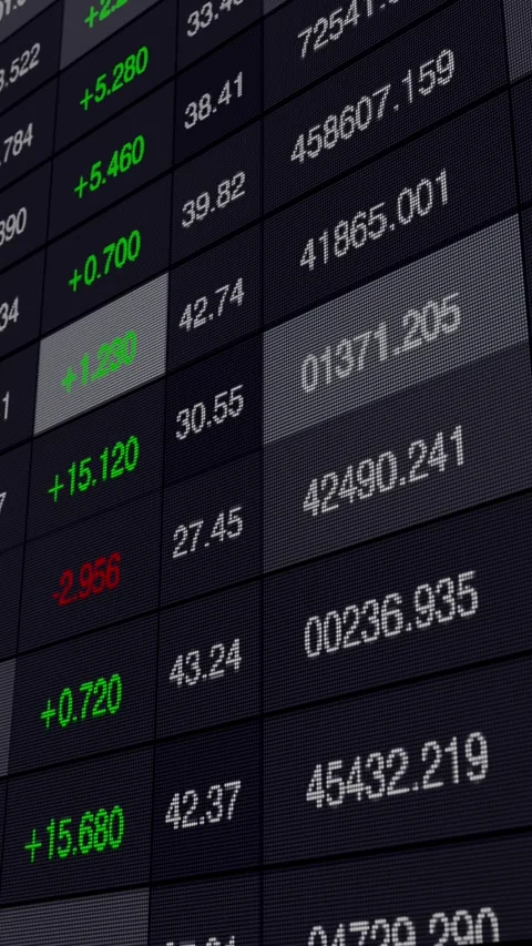 Financial Market Data Display Featuring Dynamic Stock Price Changes with Video stock 339309272
