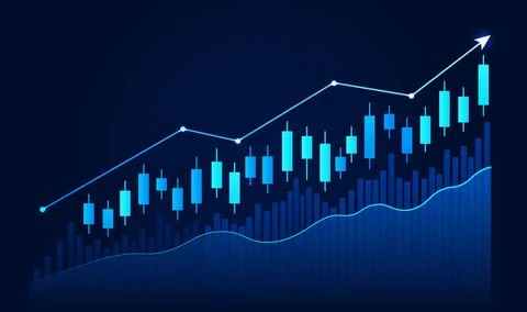 Financial market growth visualization 스톡 일러스트