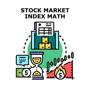 Financial market index math analyzing stock data Stock Illustration