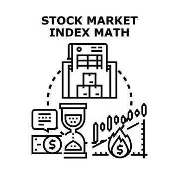 Financial market index math analyzing stock data Stock Illustration