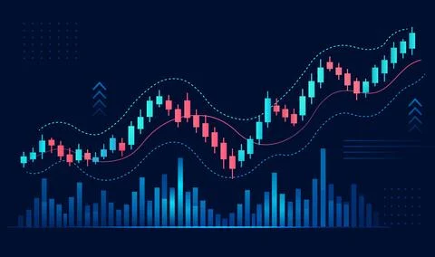 Financial market trend visualization 스톡 일러스트