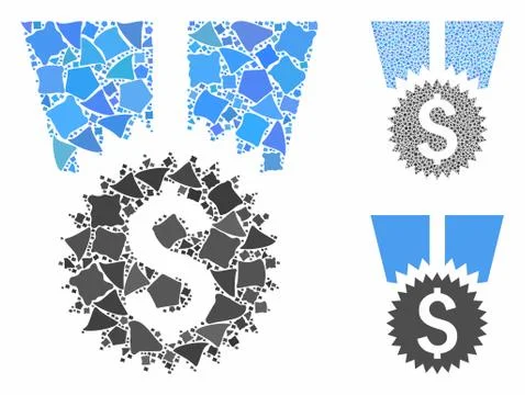 Financial medal Composition Icon of Bumpy Items Stock Illustration