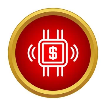 Financial microchip icon showing digital technology payment Illustrazione stock