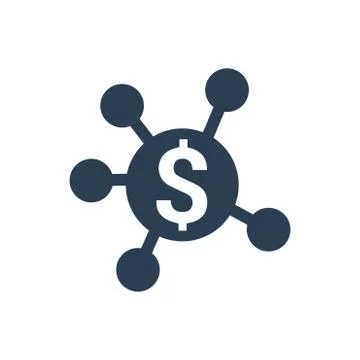 Financial Network Icon Stock Illustration