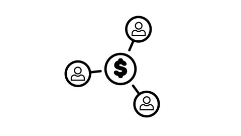 Financial network system icon with dollar sign animation Vídeos de archivo 337490738
