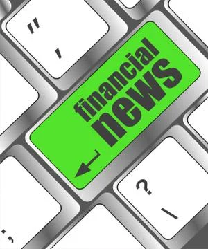 Financial news enter button on computer keyboard Stock Illustration