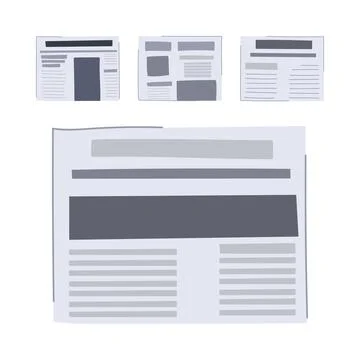 Financial newspaper layout article displaying business news Stock Illustration