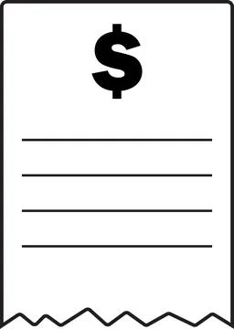 Financial Note icon, note with dollar sign, note book, financial statement,.. Stock Illustration