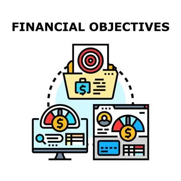 Financial objectives planning and strategy development Stock Illustration