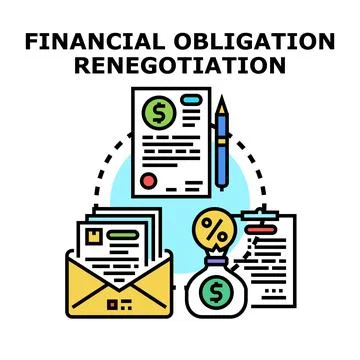 Financial obligation renegotiation process changing loan terms Stock Illustration