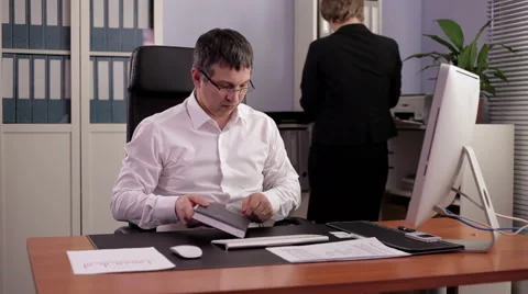 Financial Officer at Work Stock Footage 47893703