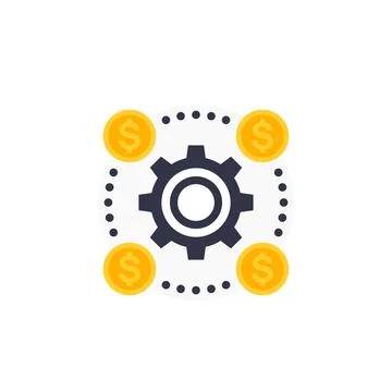 Financial operations concept, vector icon on white Stock Illustration