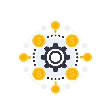 Financial operations, financing concept, vector icon on white Ilustração Stock