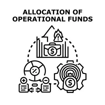 Financial operations vector concept illustrating business planning, allocatin Illustrazione stock