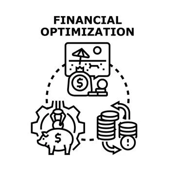 Financial optimization process for achieving wealth goals Stock Illustration