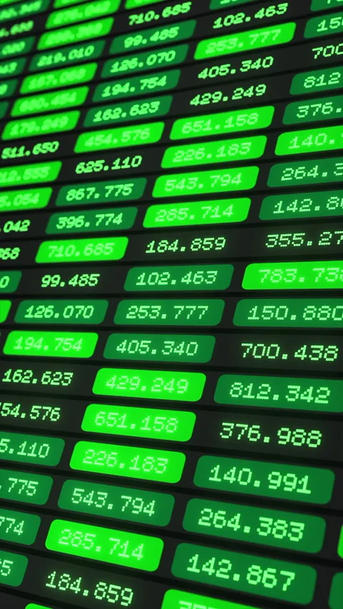 Financial or scientific data, green spreadsheet, market data, prices Stock Footage 327231102