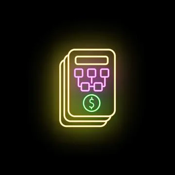 Financial organization chart with dollar sign neon style Stock Illustration