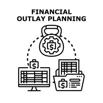 Financial outlay planning developing business strategy concept Stock Illustration