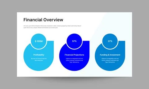 Financial Overview Slide Presentation Template Business Performance Summary.. Stock Illustration