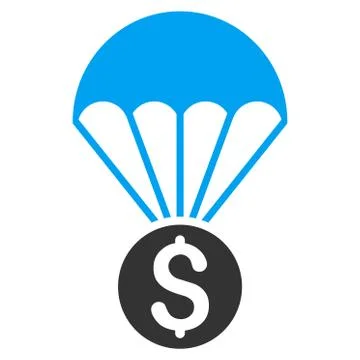 Financial Parachute Flat Vector Icon Illustrazione stock