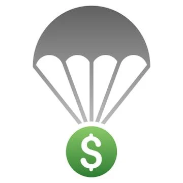 Financial Parachute Gradient Vector Icon 스톡 일러스트