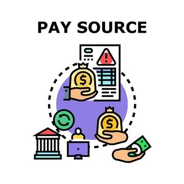 Financial pay source and income payment concept 스톡 일러스트