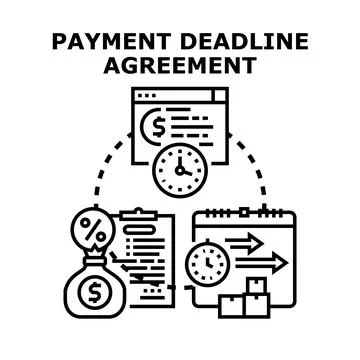 Financial payment deadline agreement vector concept illustration イラスト素材