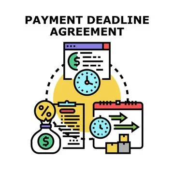 Financial payment deadline agreement vector concept illustration イラスト素材