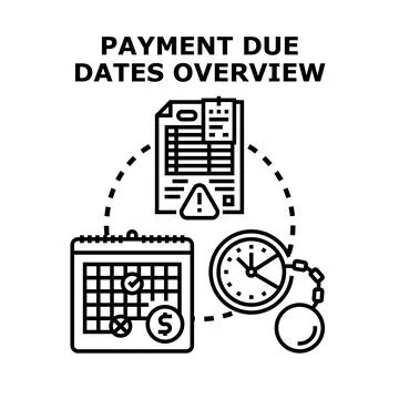 Financial payment due dates overview and important deadlines planning Stock Illustration