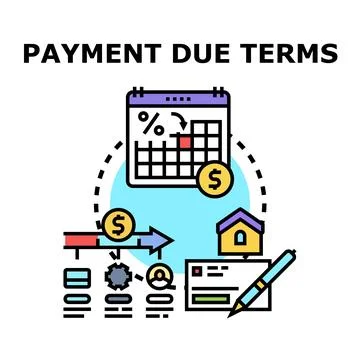 Financial payment due terms, deadline schedule concept Stock Illustration