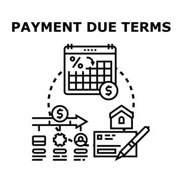 Financial payment due terms, deadline schedule concept Stock Illustration