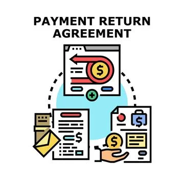Financial payment return agreement cycle illustration Stock Illustration