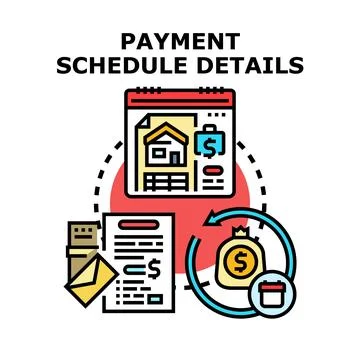 Financial payment schedule details plan concept Stock Illustration