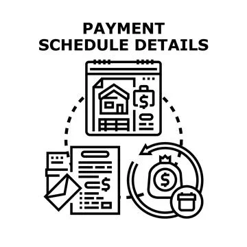 Financial payment schedule details plan concept Stock Illustration