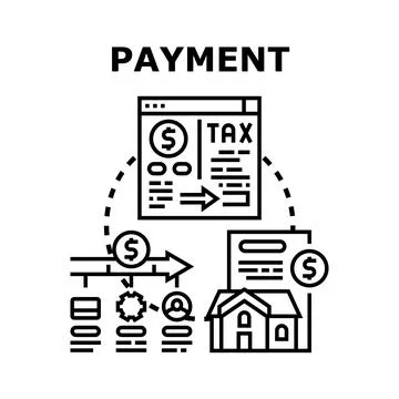 Financial payment system processing online transactions and taxes Stock Illustration